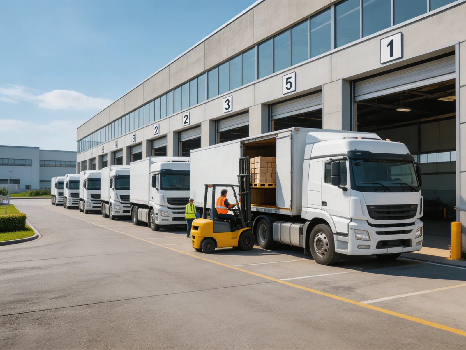 The ALB Logistics distribution fleet at the loading docks
